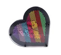 Pin Art Board Decorazione Colorata a Forma di Cuore 3D per la Camera dei Bambini e L'Ufficio, Giocattolo di Scultura Fai-da-Te in Plastica 18,7 Cm X 17,5 Cm