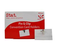 Pin con nome, clip e portacarte, confezione da 50 pezzi, qualità premium