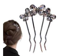 Pin Di Torsione Francese | 4 Prong Rhinestone Stick Updo Per Lo Styling, Bastoncini Per Capelli, Per Le Donne Celebrazione Della Festa Banchetto Formale Per Matrimoni