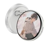 Pin digitale,Schermo tattile IPS portatile collegato,Badge pin elettronico con display fotografico | Per feste viaggi vacanze convenzioni fandom collezionisti fan, Se référer à la description, Ferro