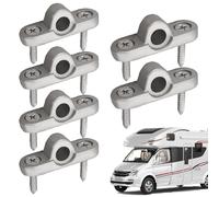 Pin d'œuvre pour auvent avec trou mural en métal - 6x broches de fixation robustes avec supports multifonctions | Porte-crochets 8 mm pour barre de toit, caravanes, camping et installation rapide