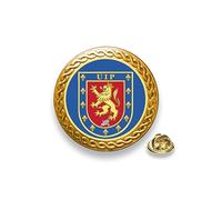 Pin emblema UIP Unità di intervento di polizia in rilievo goccia. Montato su base di 20 mm di diametro in zinco dorato. Con smussatura ornamentale a ghirlanda - attacco a farfalla, Unisex adulto,