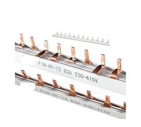 Pin & Fork Type 1.4mm Copper Busbar for Circuit breaker 12 Way MCB Connector Busbar Connection 1A-63A 1P 2P 3P 4P EKFBQBGW(Fork Type 3P 12way)