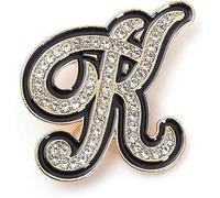 Pin iniziale per le donne, alfabeto oro lettera penna A-Z con cristallo, metallo pin per cappello borsa abito accessorio per gli uomini (U)