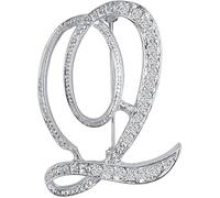 Pin iniziale per le donne, alfabeto oro lettera penna A-Z con cristallo, metallo pin per cappello borsa abito accessorio per gli uomini (X)