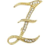 Pin iniziale per le donne, alfabeto oro lettera penna A-Z con cristallo, metallo pin per cappello borsa abito accessorio per gli uomini (E)