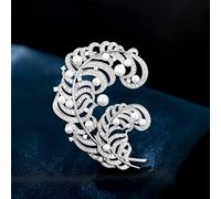 Pin Jewelry Gifts for Women Feather Brooch Accessories with Accessories Cardigan Shawl Silk Scarf Buckle Female Temperament Brooch Brooches Pins (White)