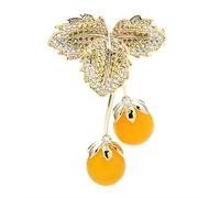 Pin Jewelry Gifts for Women Ladies Fashion Accessories Ladies Elegant Yellow Cherry Brooch Classic Party Brooch Fruit Shaped Brooch Brooches Pins (Yellow)