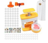 Pin Maker - Set professionale da 55 mm per la creazione di spille, strumento per il bagno con manico ergonomico con taglierina circolare e 48 distintivi, strumento di artigianato fai da te per eventi