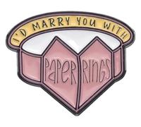 Pin smaltato con messaggio: denaro, potere, fama, cuore, farfalla, rosa., Klein, Metallo non prezioso