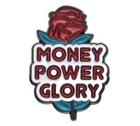 Pin smaltato con messaggio: denaro, potere, fama, cuore, farfalla, rosa., Klein, Metallo non prezioso