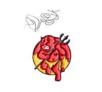 Pin smaltato per zaino e giacca di jeans, Klein, Metallo non prezioso