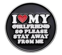 Pin smalto Amo la mia ragazza - Per favore tieni la distanza!, Klein, Metallo non prezioso