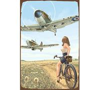 Pin Up Girl Ww2 Poster vintage in metallo pubblicità targa da parete segno di latta decorazione metallo segno poster 20 x 30 cm A1