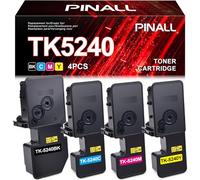 PINALL TK5240 Compatibile per Toner Kyocera TK 5240 TK-5240C TK-5240Y TK5240K TK-5240M TK-5240 Toner per Kyocera ECOSYS M5526cdw M5526cdn ECOSYS P5026cdn P5026cdw. (Nero Magenta Ciano Giallo)