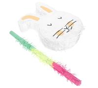 Piñata in Carta e Film Alluminio Coniglio di Pasqua per Feste | Pieghevole e Riutilizzabile, Bastoncino Incluso, per Casa, Giochi, Ganci Soffitto