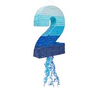 Pinata piccola Ombre blu numero 2 Pull String per festa di compleanno (46,5 x 25,5 pollici)