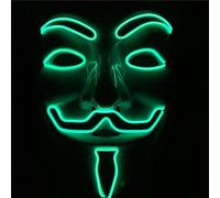 Pinatas Maschera di Halloween LED V per Vendetta - Maschera da hacker Guy Fawkes Anonymous con filo elettroluminescente | Cyberpunk Cosplay & Party Costume Accessorio