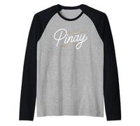 Pinay Pride Script Filipina Heritage Identity Giochi di Parole Donne Uomini Maglia con Maniche Raglan