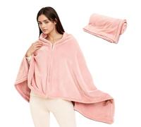 Pinbuton Coperta poncho indossabile per donne e uomini, 149,9 x 78,7 cm, in pile di flanella, scialle avvolgente, morbida coperta per sedia da ufficio