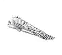 Pince Cravate Homme 2 fermacravatte classici da uomo e donna, con ali in metallo, accessori for camicie lavoro, gioielli(Silver)