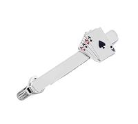 Pince Cravate Homme 2 pezzi Fermacravatta da poker for uomo Clip con scanalatura Gemelli Set lavoro Cravatta sposa unica Indossare una clip in rame