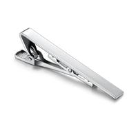 Pince Cravate Homme 2 pezzi fermacravatta for uomo tono metallo semplice chiusura a barra pratica accessori for cravatta for(Silver,L)