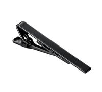 Pince Cravate Homme 2 pezzi fermacravatta for uomo tono metallo semplice chiusura a barra pratica accessori for cravatta for(Black,L)