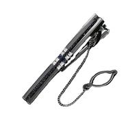 Pince Cravate Homme Fermacravatta a catena da uomo, donna, formale, for abiti lavoro, banchetti, feste, strass, fermacravatte, accessori sposa(Black)