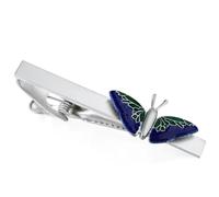 Pince Cravate Homme Fermacravatta da uomo blu a forma di farfalla, fermacravatta for festa, matrimonio