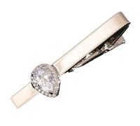 Pince Cravate Homme Fermacravatta da uomo Moda Abito sposa Accessori for cravatte Gioielli Goccia d'acqua Zirconi Fermacravatte for(Silver)