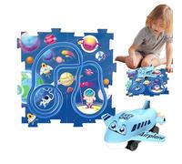 Pince per binari per auto puzzle, set di binari per auto con racer puzzle - Set da gioco percorsi per bambini - Board per veicoli e, gioco di costruzione di veicoli ferroviari, per pavimenti pe
