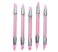 Pinceaux En Silicone - Di 5 Stylos Double Embout Pour Sculpture 3D, Modelage Et Application De Poudres | Outils De Manucure Professionnels Résistants À La Chaleur Et Anti-Dérapants