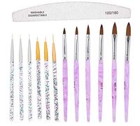 Pinceles para uñas Sluffs, juego de pinceles para pintar uñas, pinceles para dibujar uñas, pinceles profesionales para delinear uñas, pinceles para pintar uñas DIY, limas, juego