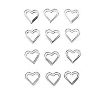 Pinces à Papier Set da 130 pezzi Graffette a forma di cuore Raccoglitore colorato for appunti diario fai-da-te(Silvery)
