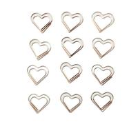 Pinces à Papier Set da 130 pezzi Graffette a forma di cuore Raccoglitore colorato for appunti diario fai-da-te(Rose Golden)