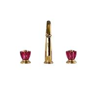 PINCHU Rubinetto Bagno Lavabo a 3 Fori, Rubinetto Miscelatore per Acqua Calda e Fredda per Lavabo del Bagno Ottone Diffuso Rubinetto da Bagno a due Manopole per Lavabo del Bagno G1/2