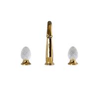 PINCHU Rubinetto Bagno Lavabo a 3 Fori, Rubinetto Miscelatore per Acqua Calda e Fredda per Lavabo del Bagno Ottone Diffuso Rubinetto da Bagno a due Manopole per Lavabo del Bagno G1/2