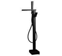 PINCHU Rubinetto per Vasca Freestanding con Doccetta, Cascata Rubinetto per Vasca da Terra, Monocomando Grande Flusso Miscelatore Vasca da Bagno, Rotazione a 360°, Adatto Bagni degli Hotel