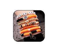 PINCHUAN 7 braccialetti per Halloween da donna impilabili Heishi perline braccialetti elasticizzati pipistrello/zucca/ragno/charm braccialetto di Halloween braccialetto di argilla colorata accessori