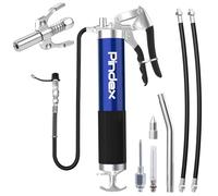 Pindex Ingrassatore Manuale con Ugello,Pistola per Grasso Manuale con Testina Ingrassatore per Cartuccia 400 gr,Pistola Ingrassatore con Ugelli per Ago,3 Tubo,Blu
