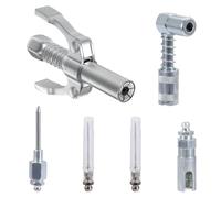 Pindex Ugello ad Ago con 2 Punte Dell'Ago Dell'Iniettore Stretto, Accoppiatore G Blocco a Sgancio Rapido 1/8 "Npt con Angolo Retto di 90° Set di Adattatori per Ugelli per Ingrassatore
