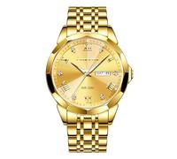 PINDOWS Orologio da uomo di lusso al quarzo, analogico, con datario e grande quadrante, impermeabile, elegante orologio da polso da business alla moda, orologio classico da uomo in acciaio