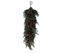 Pine Christmas Garland - Red Berries Green Foliage | Decorative Stems