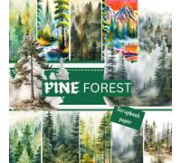PINE FOREST SCRAPBOOK PAPER: This is a double sided craft paper, used in DIY junk journals, EPHEMERA, ORIGAMI, DECOUPAGE, MIXED MEDIA ART, Collage