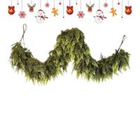 Pine Garland - Faux Evergreen Garland | PVC Branches with Bendable Wire Frame, Seasonal Table Door Window, Decoration for Staircase Rail Porch Entry Mantle Winter Party Home Event, 106.29inch