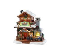 LEMAX Edificio illuminato Pizzeria con luci led "Pine Grove Pizza" in resina H20.5x21x15 cm