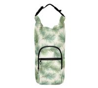 Pine Leafs - Zaino pieghevole con coulisse con tasche e porta bottiglia d'acqua, per escursionismo, adatto per bottiglie da 60/61/81/1,134 ml, Foglie di pino Bianco, 1 size, Claasico