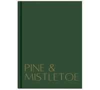 PINE & MISTLETOE Decorative Christmas Coffee Table Book: Large Green Hardcover Holiday Display Book for Home Décor, Mantel, Bookshelf & Shelf Styling - Matte Finish Blank Pages