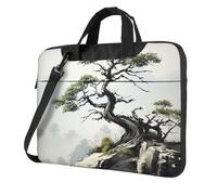 Pine on Mountain Slope Laptop Tote Bag per uomo donna manica del computer portatile borsa a tracolla valigetta messenger borsa per computer, Nero, 13 inch